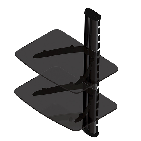 Master- Repisa universal, de cristal templado, cuenta con 2  repisas con una capacidad de 10 kilos por repisa e ideal para la colocación de aparatos electrónicos