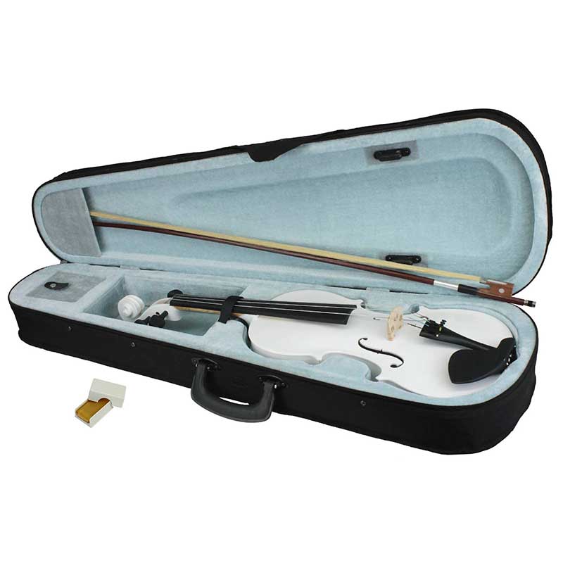 Violin 4/4 Acustico Profesional Madera Estuche Y Accesorios - Blanco