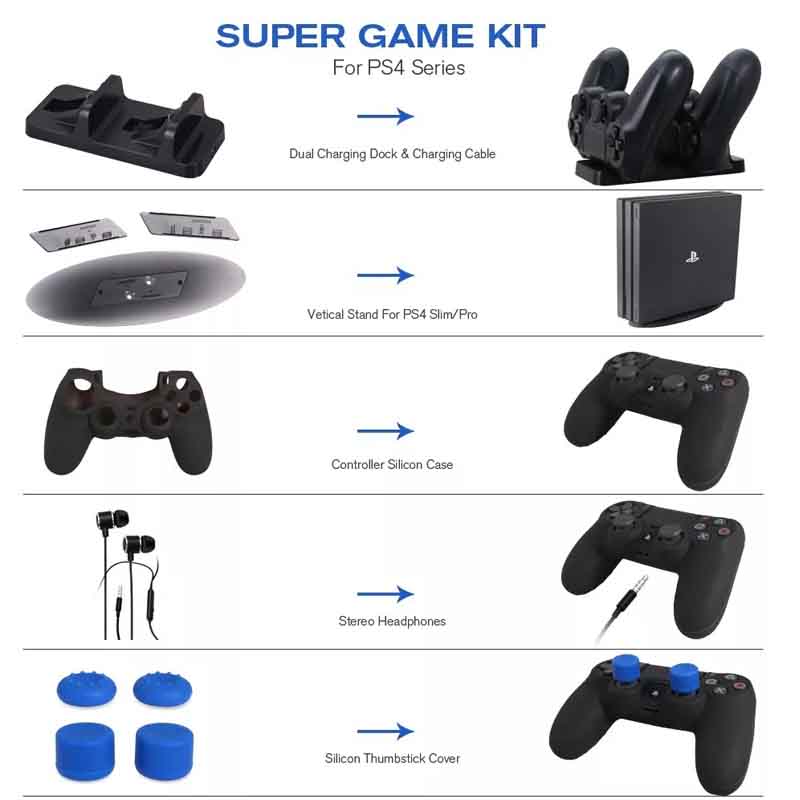 PS4 Super Kit Gamer Para PlayStation 4 / Slim / Pro