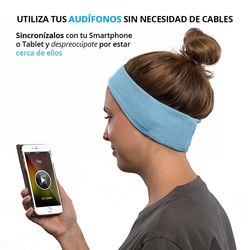  Headband de Tela con Audífonos Bluetooth Inalámbricos para Descanso