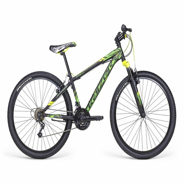  Bicicleta de Montaña MTB KAIZER R26 Negro Mate/Verde Neon, 