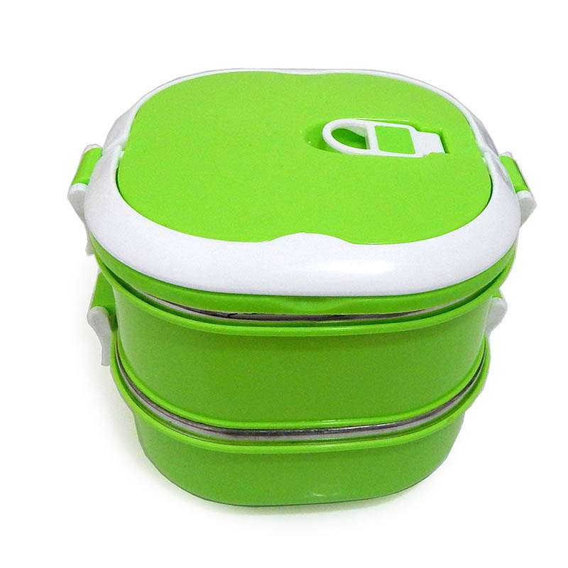 Contenedor Para Comida 2 Niveles Cuadrado Easy Go Verde