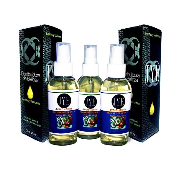 3 frascos Aceites JYE Coco, Argan , Colágeno Natural Cuidado de la piel y Antiarrugas