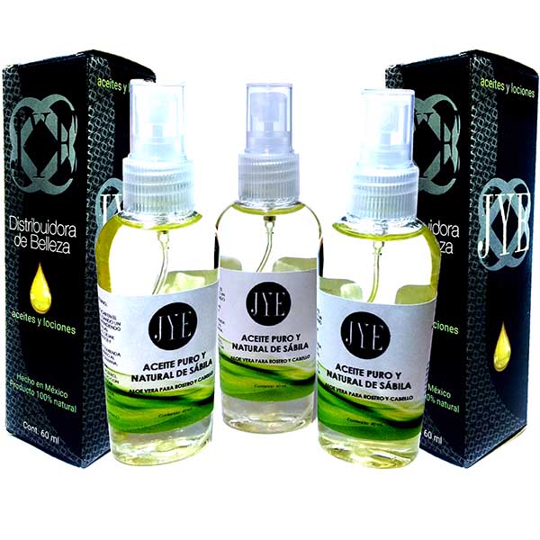 3 Frascos de Aceite Puro de Sábila - Aloe Vera 100% Natural 60 ML