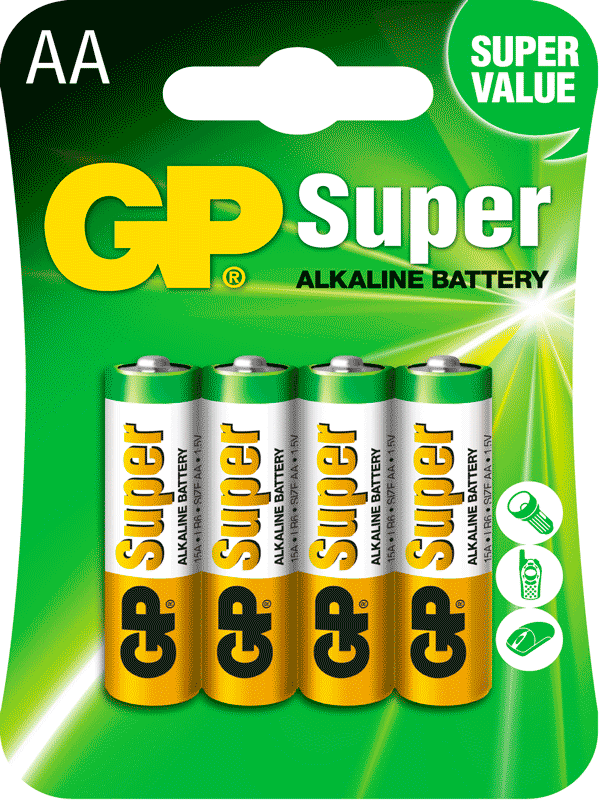 Pilas GP Batteries Alcalinas blister con  Cuatro pilas AA 1.5v 
