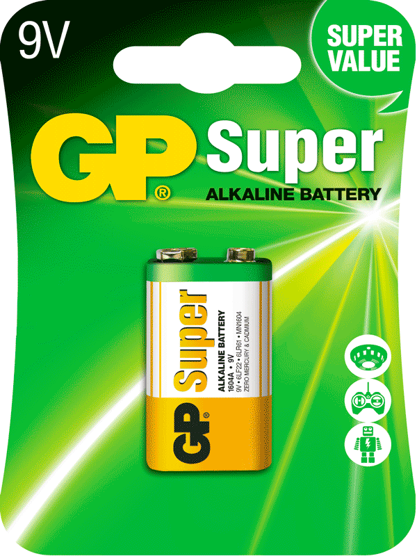 Pilas GP Batteries Super Alkaline 9V