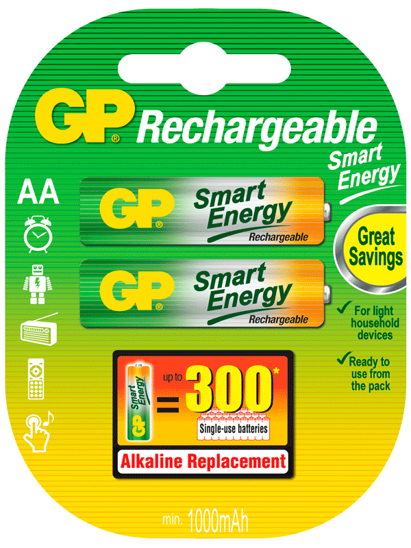 GP Batteries Dos Pilas Recargables AAA 1.2 v 400 mAh