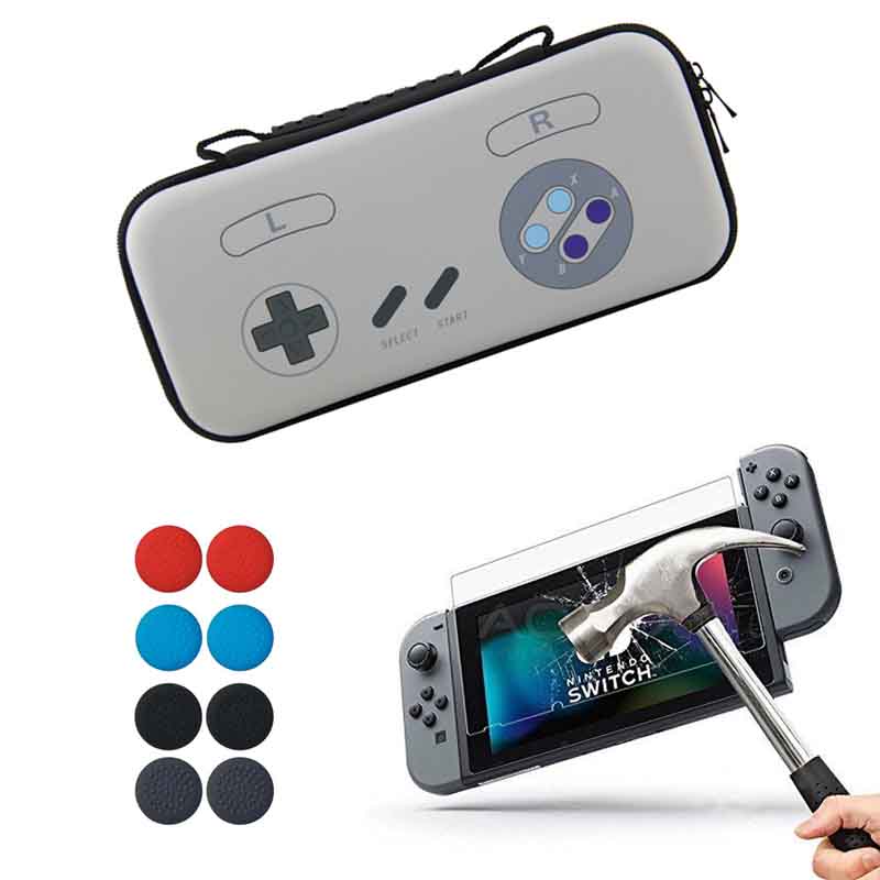 Nintendo Switch Estuche Viajero + Mica + Grips (Retro 1)