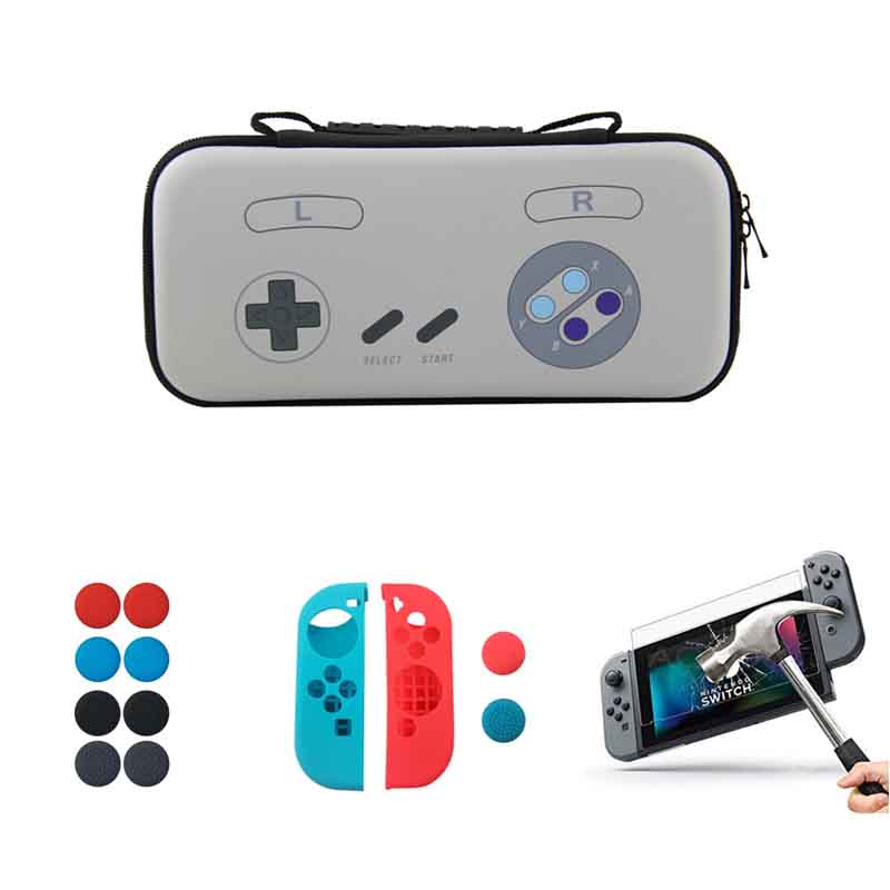 Nintendo Switch Estuche + Funda + Mica + Grips (Retro 1)