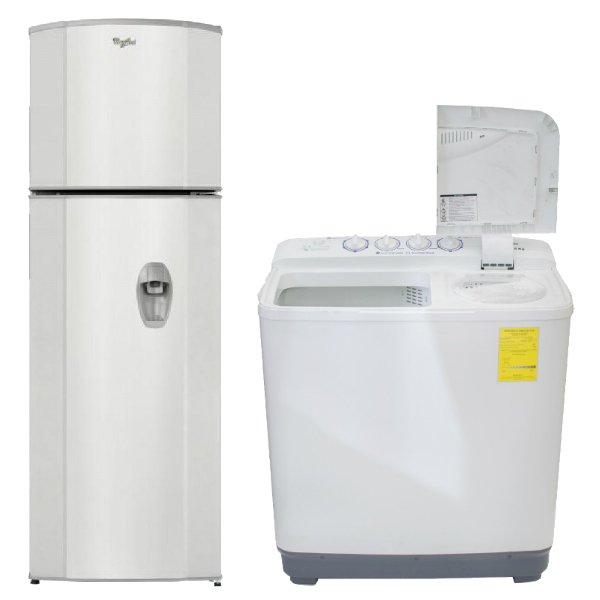 Combo Básico Dúo Refrigerador + Lavadora WT9507S + NWM-1400MD Whirlpool/Nisato Varios