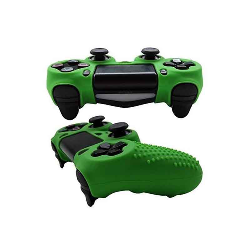 Ps4 Funda Texturizada Silicona + Grips Pro (Verde)