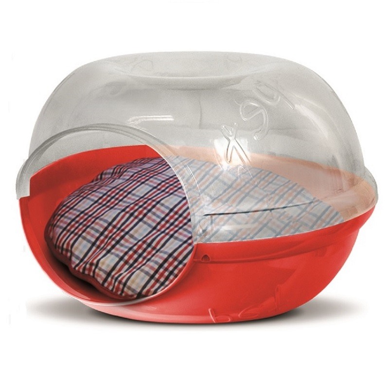 Casa Pet Cave Snow Para Perros Y Gatos Rojo