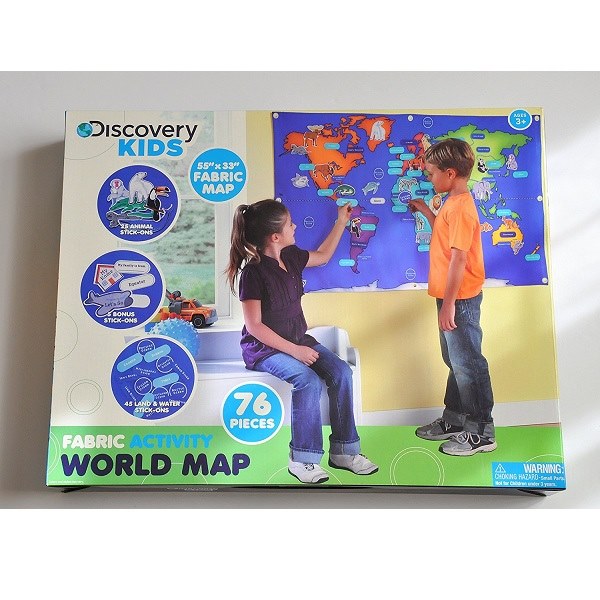 Juguetes Discovery Kids Tela Mapa Mundo Interactivo 140x84cm
