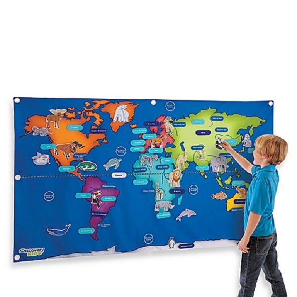 Juguetes Discovery Kids Tela Mapa Mundo Interactivo 140x84cm