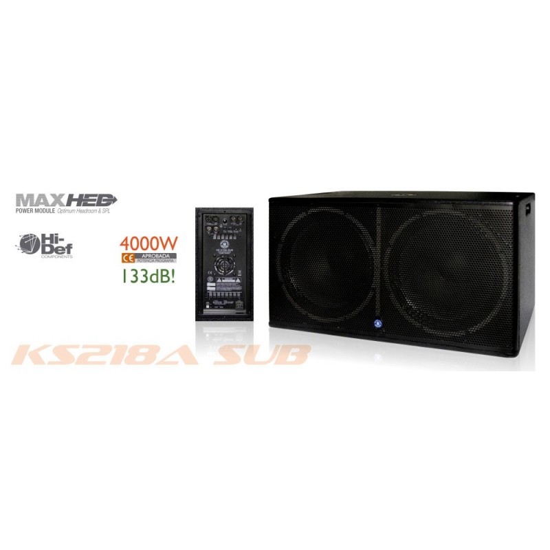 SUBWOOFER AMPLIFICADO 2x18 TOPP PRO KS218A SUB 