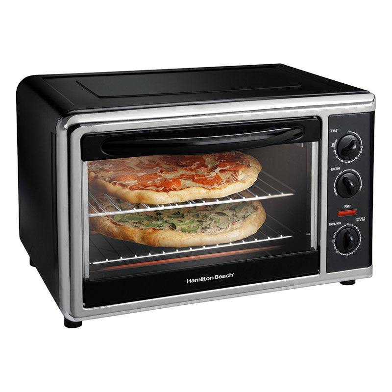 Horno Eléctrico Hamilton Beach 2 Pizzas De 30 Cms. Modelo 31100 - Negro