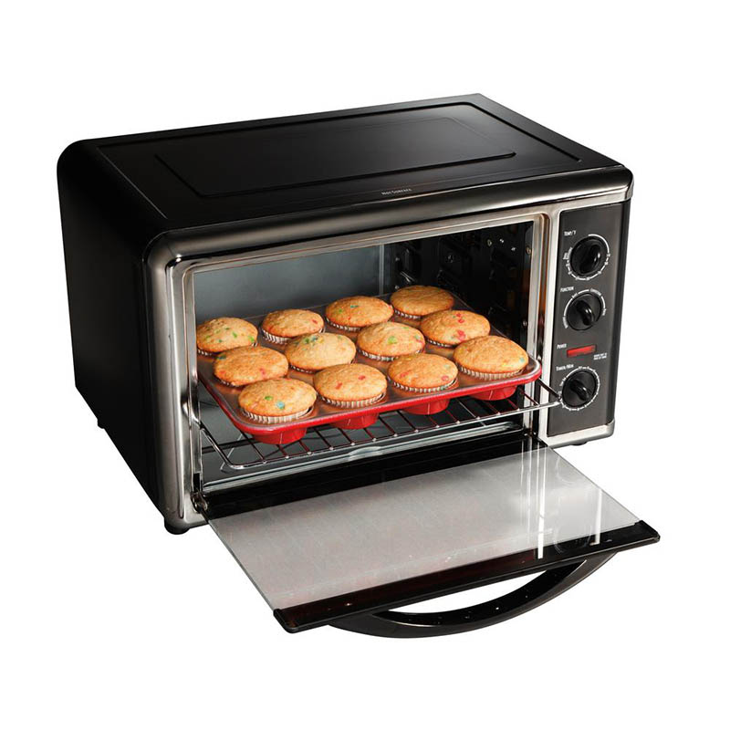 Horno Eléctrico Hamilton Beach 2 Pizzas De 30 Cms. Modelo 31100 - Negro