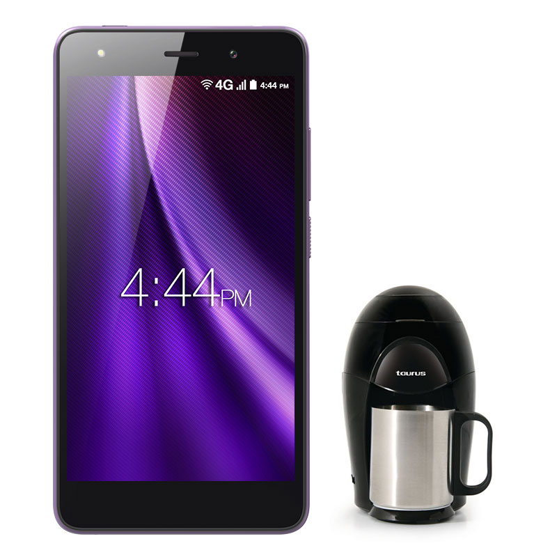 Celular M4TEL LTE SS4458 ATTITUDE MORADO Telcel más cafetera de regalo