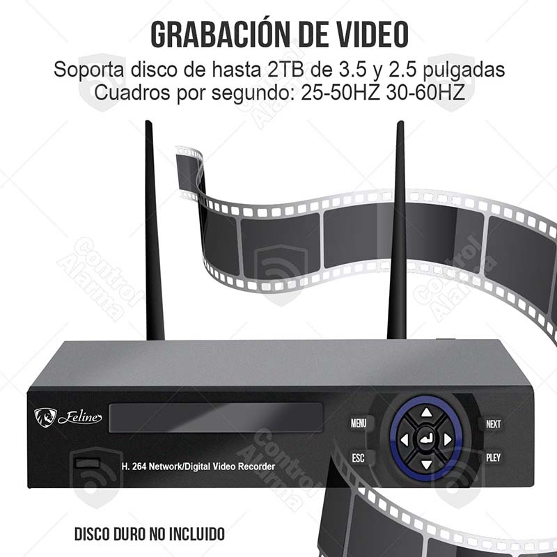 Nvr Wifi 4 Camaras Ip Vigilancia Full Hd Seguridad ir 2 Mp