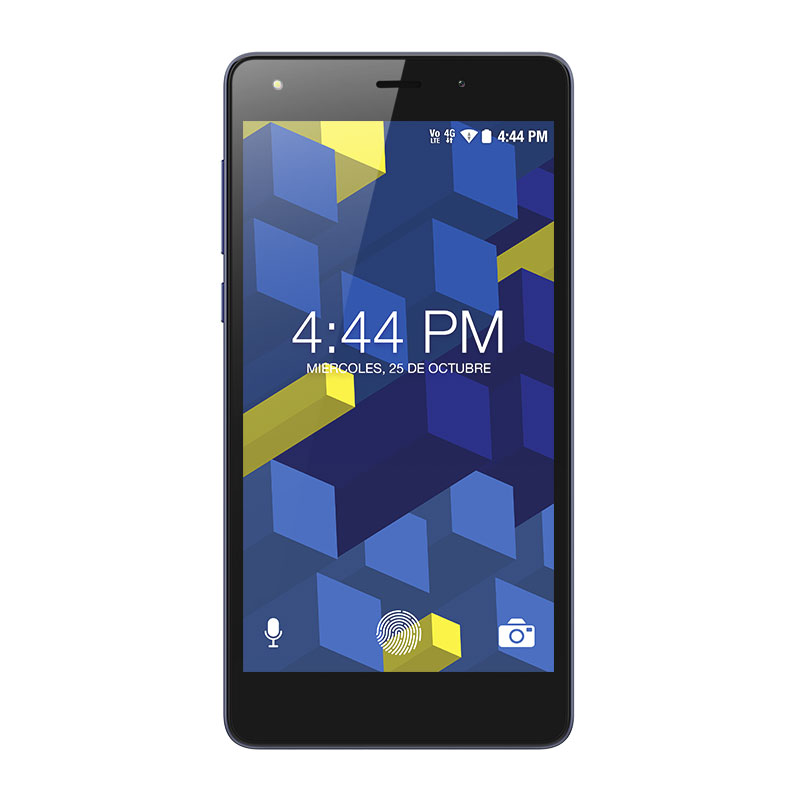 Celular M4TEL LTE SS4457-R M4 EVER Color AZUL Telcel más Interactive Smart Cover y audífonos.