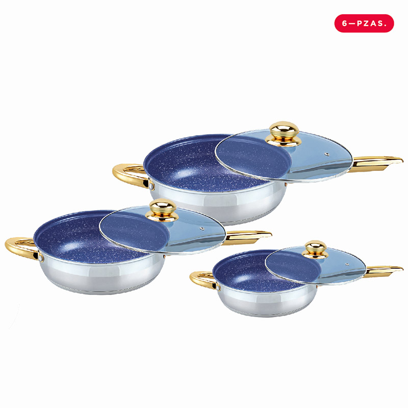 Juego De 3 Sartenes Acero Inoxidable Munich