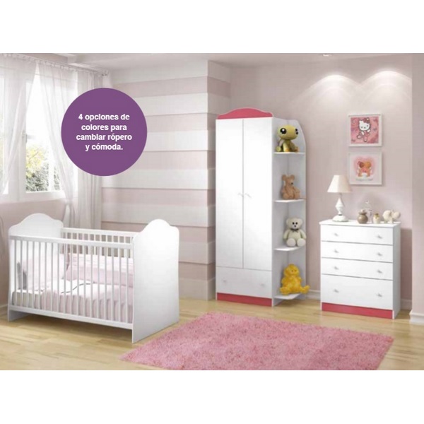 Ropero Modelo Confete Blanco y rosa - Kessa