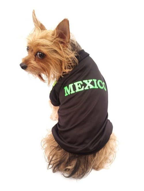 Playera de México Negra para perros, Jersey del Mundial