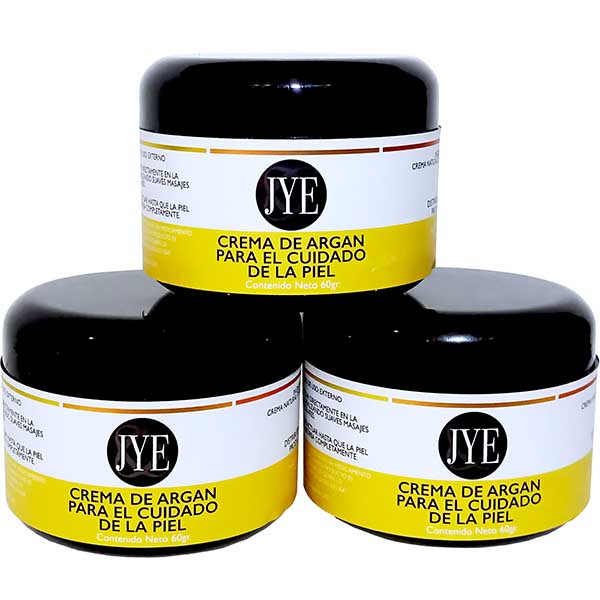 Crema de Argan Natural JYE Incluye 3 frascos