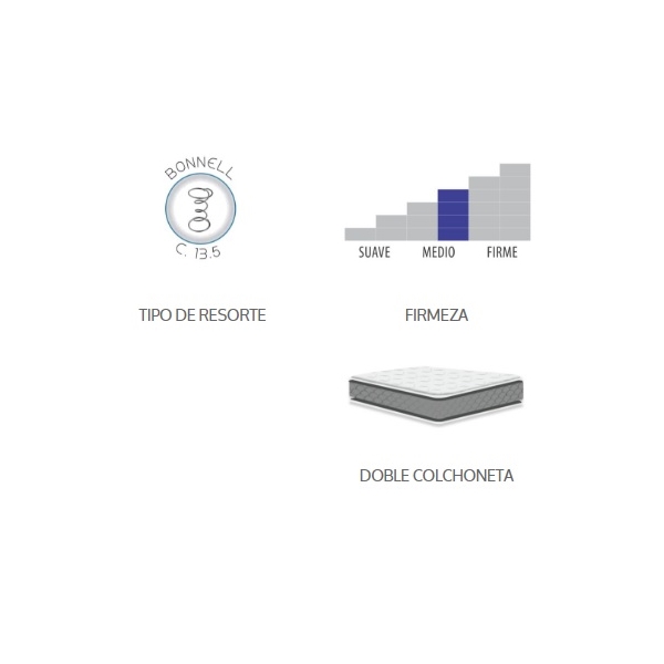 Colchon Lucia Individual Gris y Blanco - Kessa