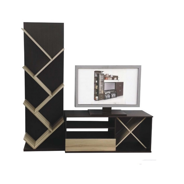 Mesa de TV Trebol Chocolate y Capuccino - Kessa