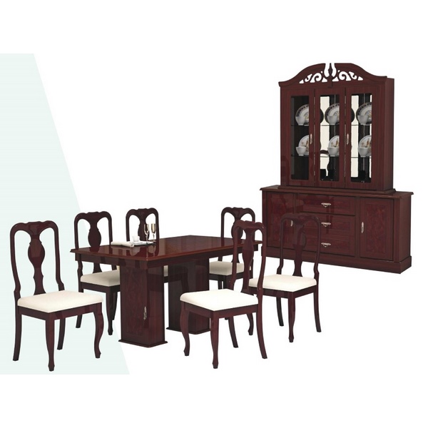 Comedor Anistone Buffet/Vitrina Cherry Poliester - Kessa