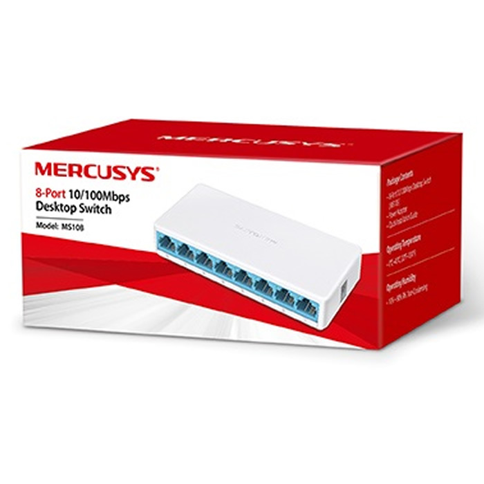 Switch 8 Puertos Mercusys 10/100 Mbps MS108
