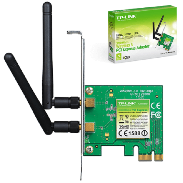 Tarjeta De Red PCI-E 1x Inalambrica Tp-Link TL-WN881ND 300 Mbps 2 Antenas