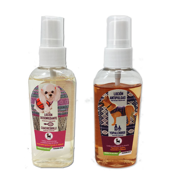 Kit de spa 2 lociones para mascotas marca El Rebozo de Dolce