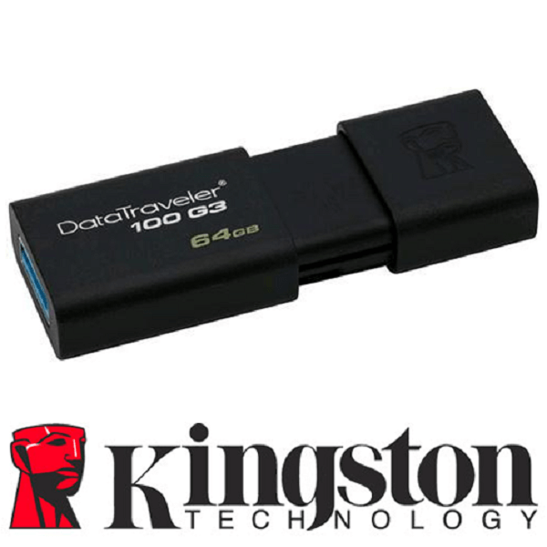 Memoria Flash USB 3.0 Kingston DataTraveler 100 64GB Negra DT100G3/64GB