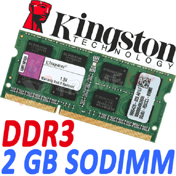 Memoria Ram DDR3 Sodimm Kingston 1333 MHz 2 Gb PC3-10600 KVR13S9S6/2
