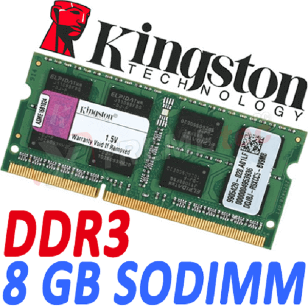 Memoria Ram DDR3 Sodimm Kingston 1333 MHz 8 Gb PC3-10600 KVR1333D3S9/8G