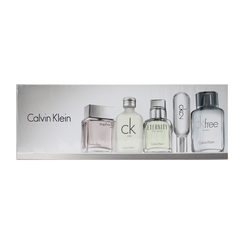 Mini Set 5x1 Euphoria, Eternity, Ck One, Ck 2, Ck Free para Hombre 10ml