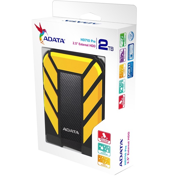 Disco Duro Externo Adata HD710 PRO 2 TB USB 3.0 Amarillo AHD710P-2TU31-CYL