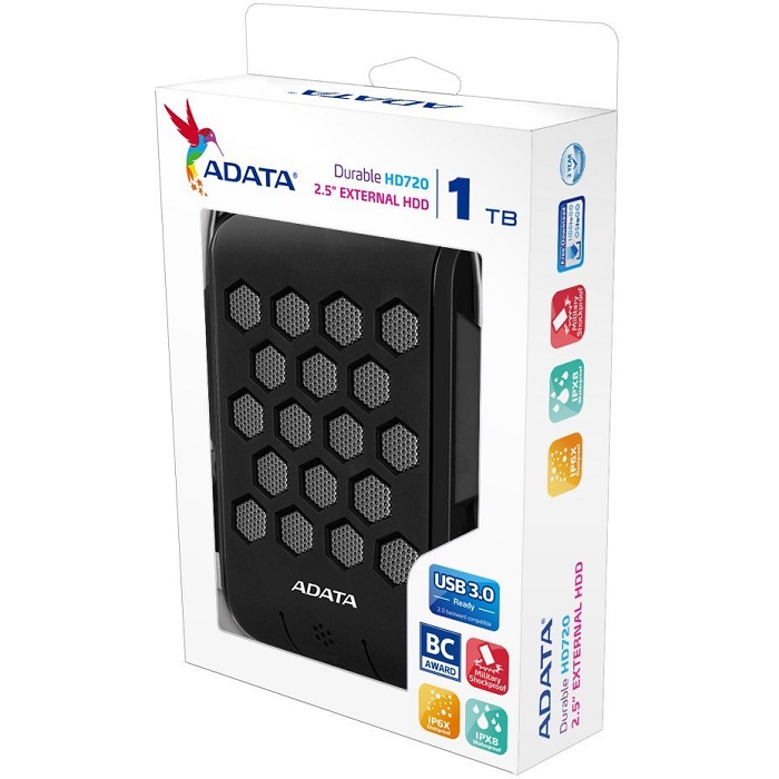 Disco Duro Externo Adata HD720 1 TB USB 3.0 Negro AHD720-1TU3-CBK