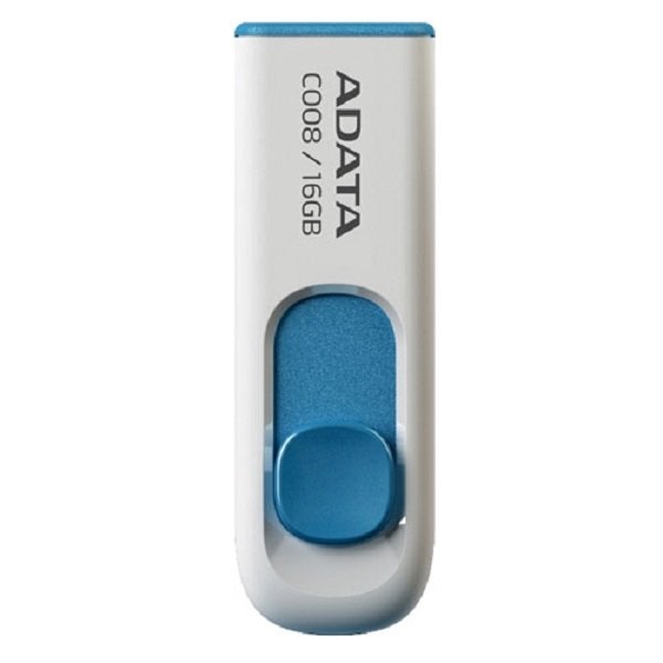 Memoria Flash USB Adata C008 16 GB Blanco Con Azul AC008-16G-RWE