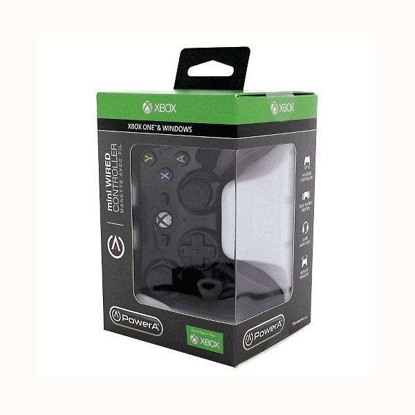 Control de juego alámbrico POWER A Mini color negro para Xbox One y PC