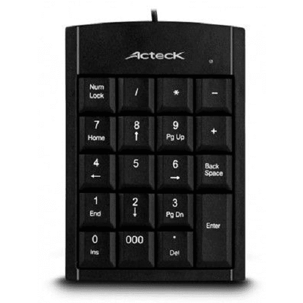 Teclado Acteck Alambrico USB KN-350 Numerico Negro AC-01015