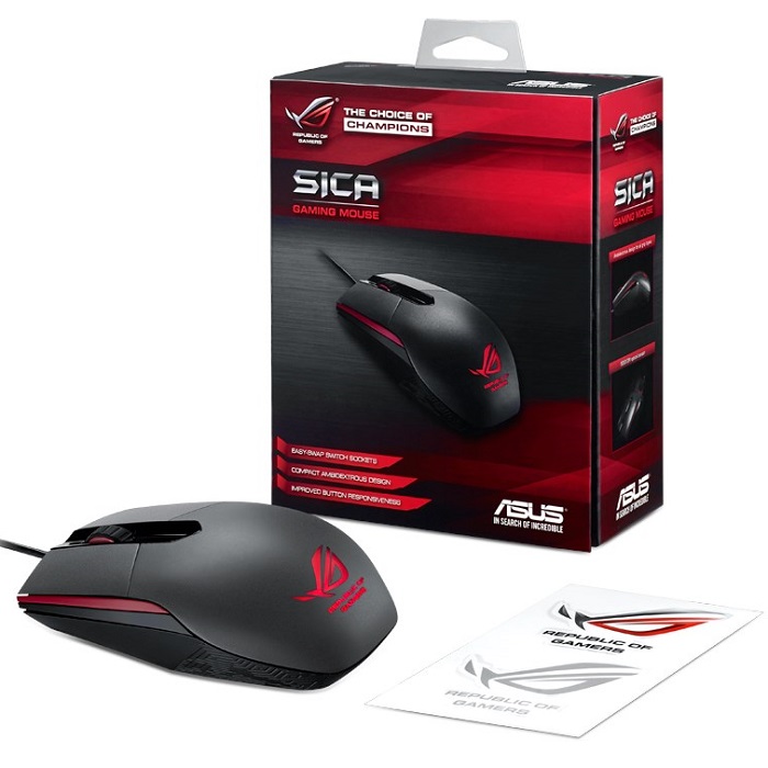 Mouse Asus Alambrico Optico USB ROG Sica Steel Grey Gaming