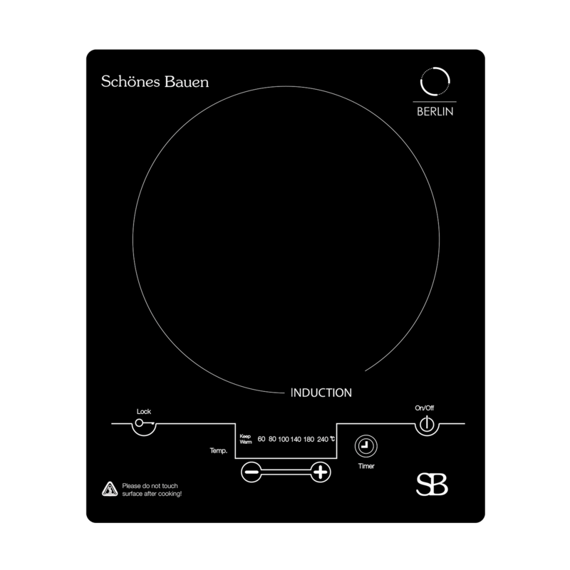 Parrilla de Inducción Schönes Bauen Berlin Portátil o Empotrable 1 zona 18.5 pulgadas 120V