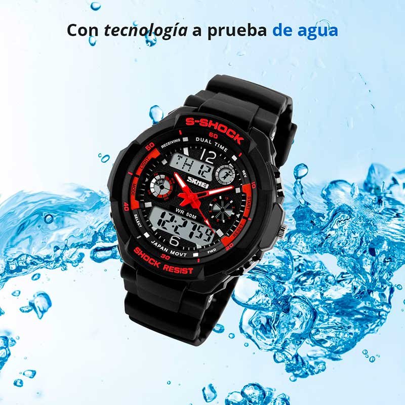  Redlemon Reloj Deportivo para Niño Iluminación LED Contra Agua, Hora, Fecha, Modelo 1060