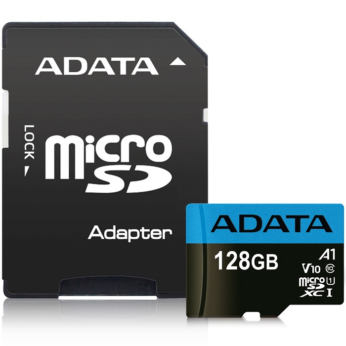 Memoria MicroSD 128 GB Adata SDXC Con Adaptador Clase 10 A1 AUSDX128GUICL10A1-RA1