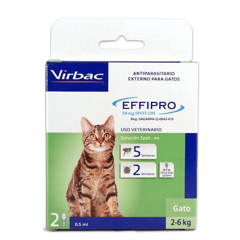 VIRBAC EFFIPRO Tratamiento Pulgas Gato 2-6 KG