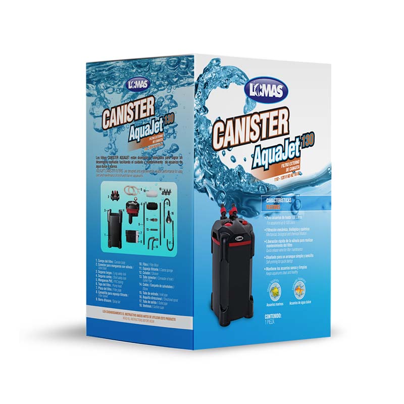 Acuario Filtro Externo De Canasta Aquajet 130 Litros