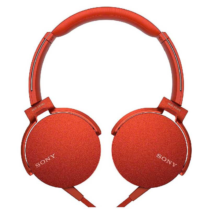 Audífonos Sony Extra BASS Diadema MDR-XB550 Rojos